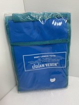 New Vintage Lillian Vernon Nylon Lunch Bag Multicolor Blue Green Yellow - £9.02 GBP