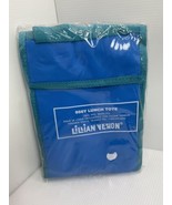 New Vintage Lillian Vernon Nylon Lunch Bag Multicolor Blue Green Yellow - £8.83 GBP