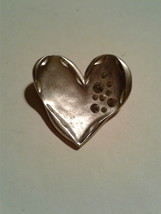 Heart Brooch / Pin , Silver Tone With Rhinestones - £1.58 GBP