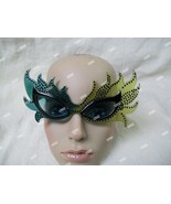 Green Feather Mask Glasses Mardi Gras Carnival Ursula Villain Toxic Pois... - $257.29 MXN