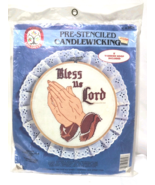 VTG Colortex Pre Stenciled Candlewicking Kit Bless Us Lord 1984 Lace &amp; H... - $182.22 MXN
