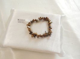 Department Store  7&quot; Tigers Eye Sterling Silver Bead Stretch Bracelet C501 $40 - £13.52 GBP