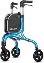 Planetwalk Premium Rollator Walker 3 Wheel For Seniors, Ultra Lightweight Blue - £54.90 GBP