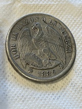 1886 Republice De Chile  UN Peso  - $150.00