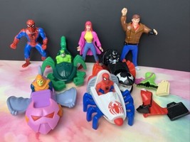 Lot of 7 Marvel Spider-Man 1995 McDonald&#39;s Happy Meal Toys Figures Spiderman - £7.76 GBP