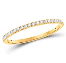 NEW 10K Yellow Gold Round Diamond Stackable Band Ring 1/6 cttw - £642.53 GBP