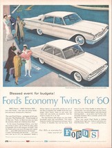 1960 Ford Fairlane 500 and Falcon Twins Vintage Print Ad Hospital Babies Photo - £8.24 GBP