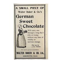 Walter Baker German Sweet Chocolate 1897 Advertisement Victorian Baking ... - $19.99