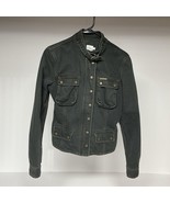 VTG Calvin Klein Women’s Denim Jean Jacket Size L Moto Biker Retro Zip &amp;... - $870.56 MXN