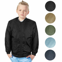 Boy&#39;s Kids Premium Stylish Water Resistant Padded Zip Up Flight Bomber J... - £27.23 GBP