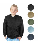 Boy&#39;s Kids Premium Stylish Water Resistant Padded Zip Up Flight Bomber J... - £26.38 GBP