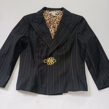 WD Platinum RN#111745 Women's Black Striped Blazer Size 10 image 10
