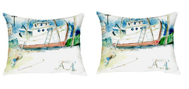 Pair of Betsy Drake Old Boat No Cord Pillows 16 Inch X 20 Inch - £63.30 GBP