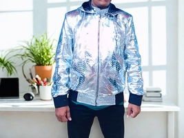 Metallic Silver Snakeskin Leather Jackets with Hoodies - $1,200.00+