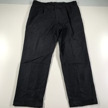 Ralph Lauren Pants 40x31 Navy Blue Knit Cuffed Pleated Straight Wide Leg... - $23.36
