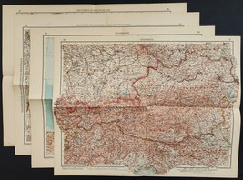 1940s antique WW2 PRISONER WAR CAMP MAPS frankreich westfalen sudbayern ... - $292.05