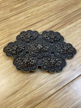 Vintage Gold Tone Floral Pattern Belt Buckle KG JD  - $24.75