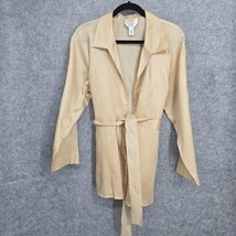 Talbots Pure 100% Silk Shantung Jacket Woman Size 12 Petite Beige Lightw... - £15.60 GBP