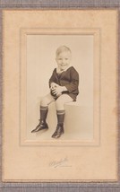 Robert Westgate Cabinet Photo Cute Boy &amp; Toy Ball - Gardiner, ME (1939) - £14.05 GBP