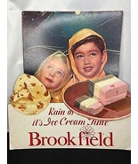 Vintage Brookfield Ice Cream Store Advertising Display Sign Schmidt Lith... - $858.35 MXN