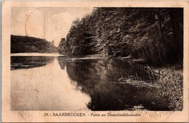 Germany c1925 SAARBRUCKEN Partie am Deutschmuhlenweiher Postcard Vtg. Postcard - £14.89 GBP