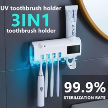 UV Light 4 Toothbrush Holder Electric Cleaner  Automatic Toothpaste Disp... - £11.75 GBP