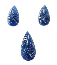 Hand Carved Sapphire, 38.53 Cts., Sapphire, Sapphire Carving Set, Sapphire Carvi - £785.60 GBP
