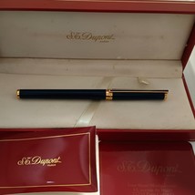 S.T. Dupont Classique Blue With Gold Trim Fountain Pen-France - $325.71