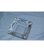 Vintage Square Clear Glass Ashtray 6 Inch - £6.29 GBP
