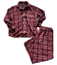 Lauren Ralph Lauren Women  Size M Brushed Cotton Flannel Pajama Set  Red... - £18.21 GBP