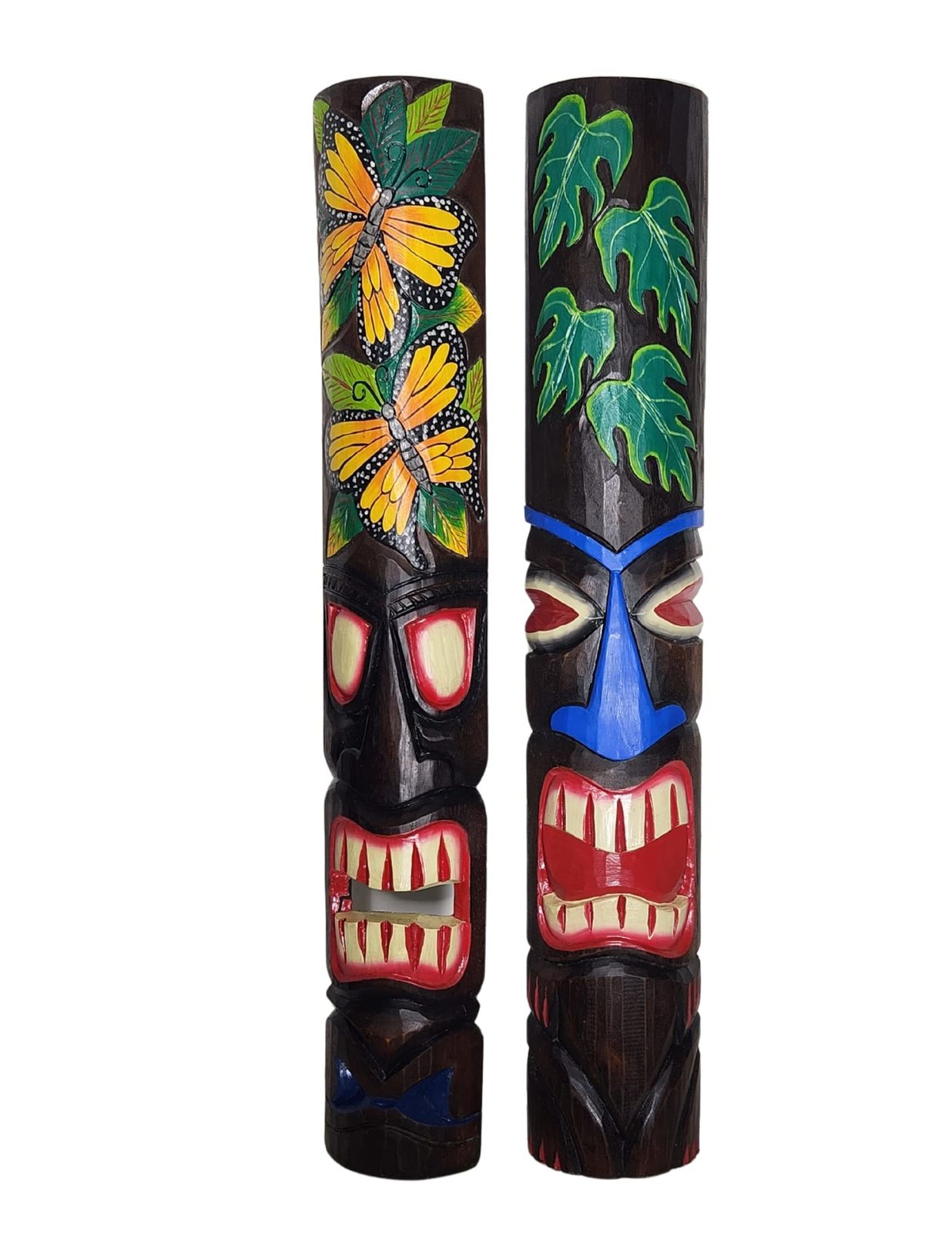 WorldBazzar Set of 2 40" Polynesian Hawaiian Tiki Bar Style Wall Masks Island Ar - $69.24