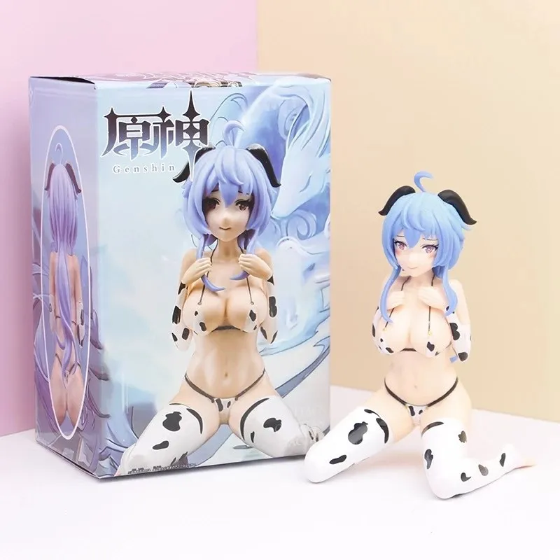 14CM Ganyu Figure Cow Swimsuit Sexy Sitting Posture Game Genshin Impact - £14.55 GBP+