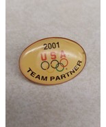 Vintage Olympic Pin Team USA 2001 Team Partner Pinback Olympic Rings - £11.67 GBP