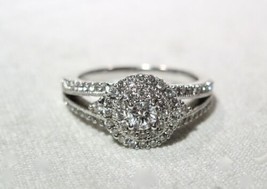 14K White Gold .54 TCW Ladies Diamond Wedding Ring Size 6 1/2 K1461 - £704.90 GBP