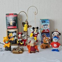 Vtg Disney Christmas Ornament Lot Mixed Bundle 9 Soft Plush Resin Hand Crafted - £21.47 GBP