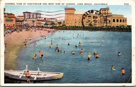 General View of Auditorium and West Side of Lagoon Long Beach CA Postcard PC17 - £4.01 GBP