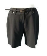 Cache Black Trouser Removable Belt Pant Lined Studs Short Stretch New NW... - $48.14 CAD