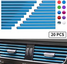 Car Air Conditioner Vent Outlet Trim Strip  Universal 20  Pieces  Blue - £8.67 GBP