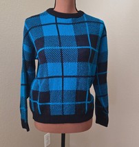 Private Eyes Vintage Plaid Sweater 80s Retro Small USA Academia - £16.05 GBP