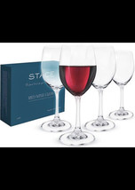 Red Wine Glasses Set of 4 - Premium Crystal - Italian Style 350ml 11.83oz - £11.76 GBP