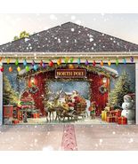 Christmas North Pole Garage Door Banner Cover 6 x 13 Santa Sleigh Holiday Decor