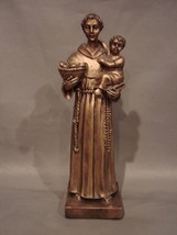 Bronze Toned 6 ½ Inch Resin Statue of St Francis by Doherty Co. - £9.17 GBP