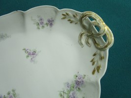 Gda France Porcelain Large Tray Two Handle Gold Flowers 19X12 1/2&quot; - £99.16 GBP