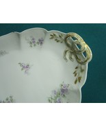 GDA FRANCE PORCELAIN LARGE TRAY TWO HANDLE GOLD FLOWERS 19X12 1/2&quot;  - £98.55 GBP