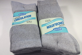 Diabetic Socks CREW Gray 6 Pair Sz 9-11 Healthy Circulation Buruka Non B... - $16.51