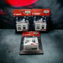 3x Canon INK PIXMA 260XL Black Cartridges OEM Ink Made In Japan Bundle - £49.23 GBP