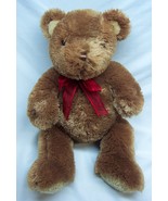 Carter&#39;s SOFT BROWN TEDDY BEAR W/ RED BOW 19&quot; Plush Stuffed Animal Toy 2005 - £15.58 GBP