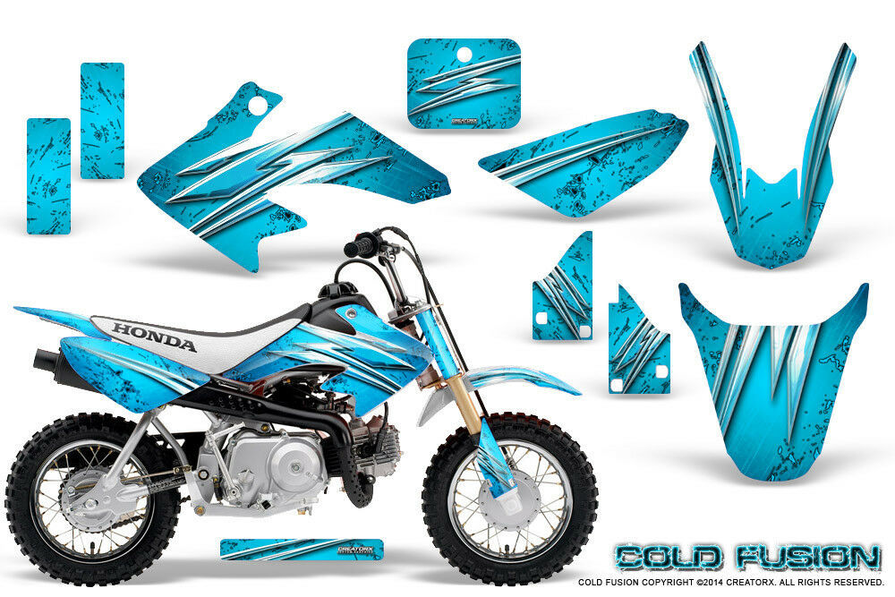 HONDA CRF 50 GRAPHICS KIT CREATORX DECALS STICKERS COLD FUSION BLUE ICE - $106.70