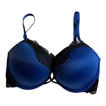 Bombshell Victoria Secret Wear Everywhere Push-up Lace Royal Blue Bra 34DD - $46.74
