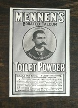 Vintage 1902 Mennen&#39;s Borated Talcum Toilet Powder Original Ad 1021 - $6.64
